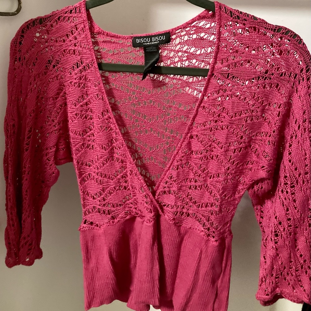 Bisou Bisou Pink Sweater Size Medium